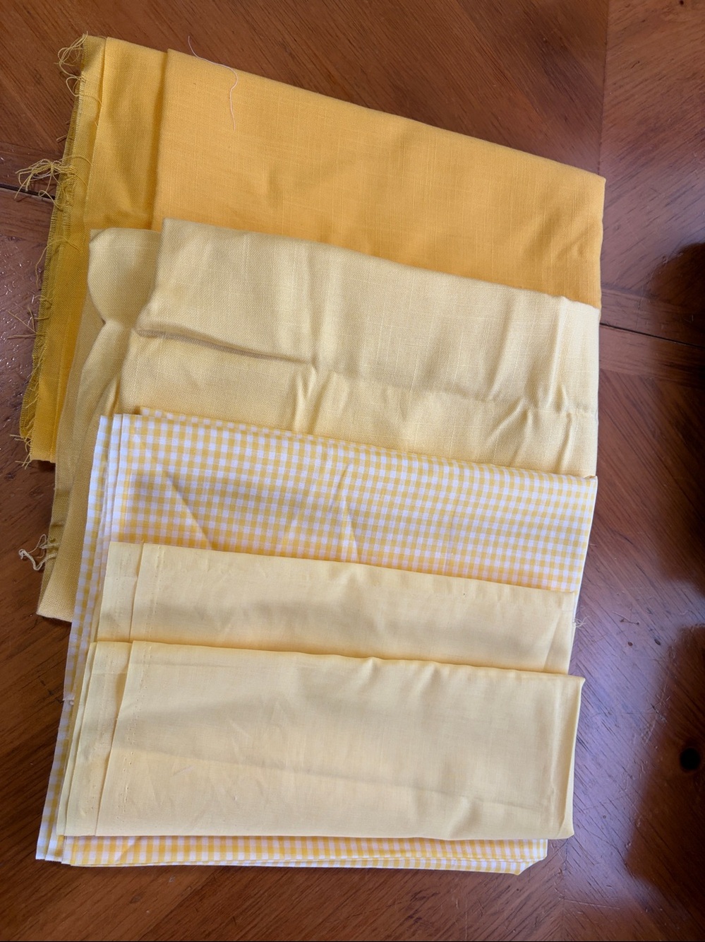 Fabric, 4 Pieces, Yellow Mixed Fabrics